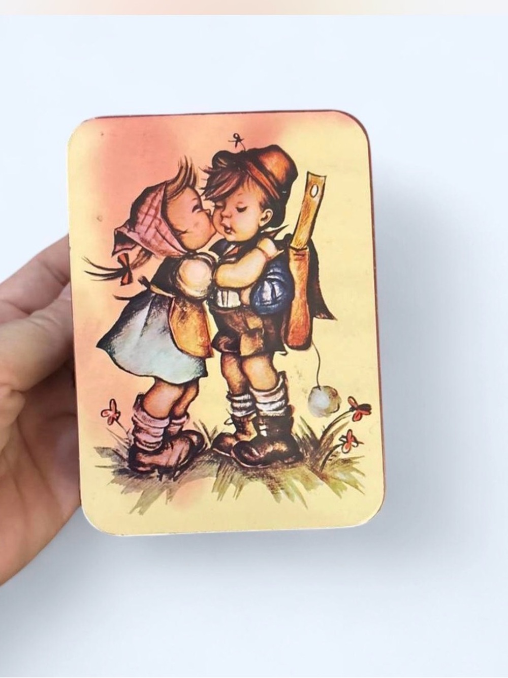 Vintage 70’s Hummel First Kiss Stationary Tin